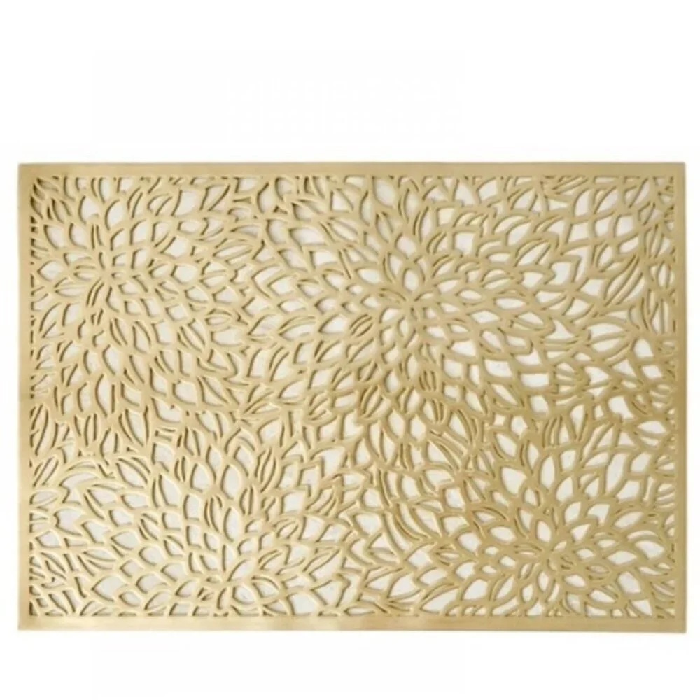 Gold Placemats Laser Cut Elegant Everyday Special Occasion Holiday Elegant 4 PC